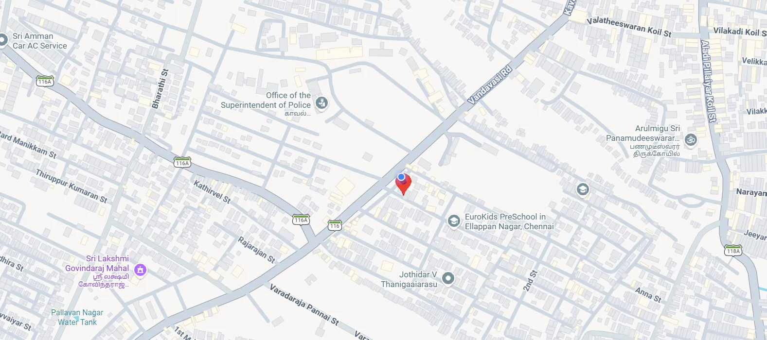 Map showing Omegaa Construction office location